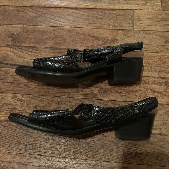 SAS Tripad Comfort USA Women’s Size L6 Glossy Black Leather Ankle Strap Sandals - Picture 5 of 15